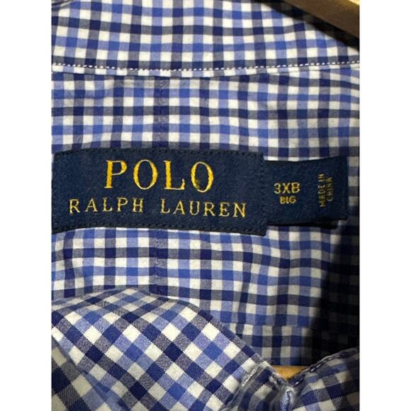 Polo Ralph Lauren Men’s Shirt Button Up Long Sleeve Blue Check 3X Classic Preppy - Picture 3 of 10